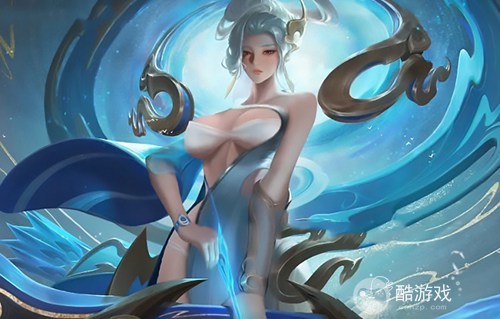 王者荣耀女英雄去掉所有服装不遮挡设计 女角色翻白眼吐舌头白色液体高清图